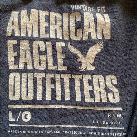American Eagle Vintage Large Navy Blue Graphic T-Shirt - Picture 2 of 2